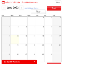 'print-a-calendar.com' screenshot