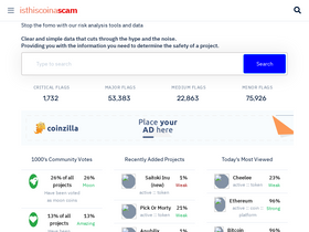 'isthiscoinascam.com' screenshot