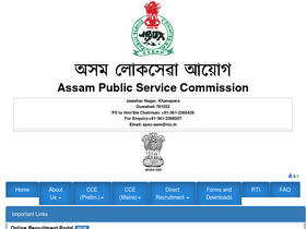 'apsc.nic.in' screenshot