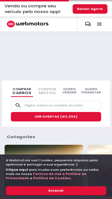 App Webmotors: compre, venda ou financie seu carro!