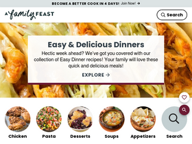 'afamilyfeast.com' screenshot