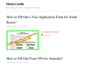 'mattscradle.com' screenshot
