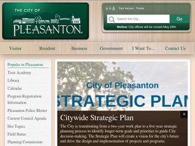 'cityofpleasantonca.gov' screenshot