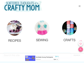 'scatteredthoughtsofacraftymom.com' screenshot