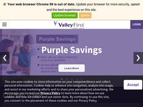 'valleyfirstcu.org' screenshot