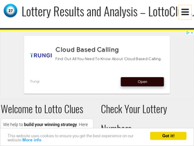 'lottoclues.com' screenshot
