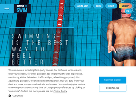 'arenaswim.com' screenshot