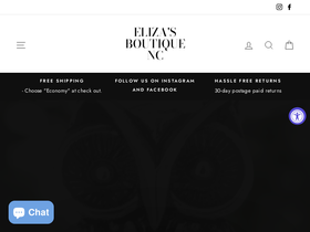elizasboutiquenc.com homepage screenshot