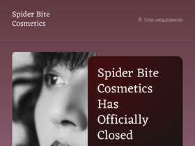 spiderbitecosmetics.com homepage screenshot