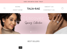 Talia-Rae homepage screenshot