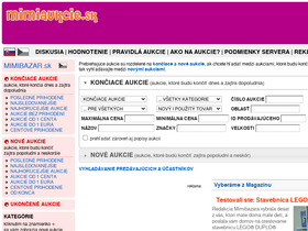 'mimiaukcie.sk' screenshot