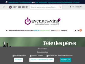 'avenuedesvins.fr' screenshot