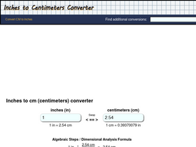 'inches-to-cm.com' screenshot