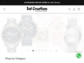 Saicreationswatches homepage screenshot