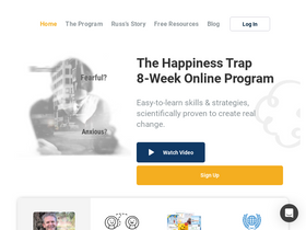 'thehappinesstrap.com' screenshot
