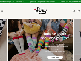 rubysocks.com homepage screenshot
