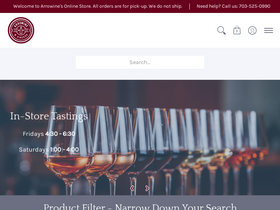 shoparrowine.com homepage screenshot