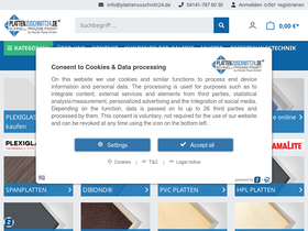 'plattenzuschnitt24.de' screenshot