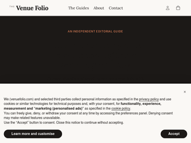venuefolio.com homepage screenshot