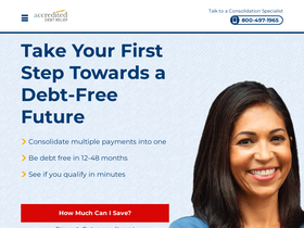'accrediteddebtrelief.com' screenshot