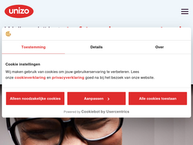 'unizo.be' screenshot