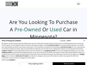 'usedcarsminnesota.com' screenshot