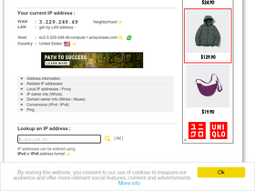 'ip-lookup.net' screenshot