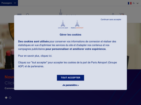 'aeroportsdeparis.fr' screenshot