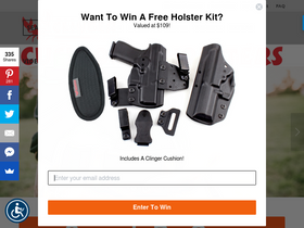 'clingerholsters.com' screenshot
