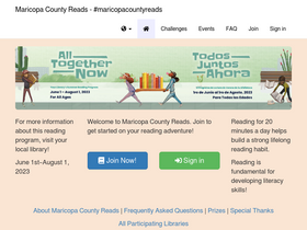 'maricopacountyreads.org' screenshot