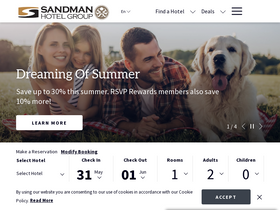 'sandmanhotels.com' screenshot