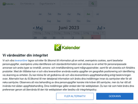 'kalender.se' screenshot
