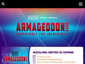 'armageddonexpo.com' screenshot