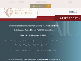 'aiu.edu.kw' screenshot