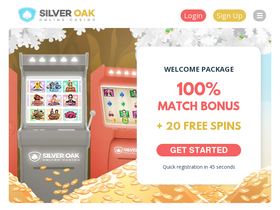 'silveroakcasino.com' screenshot