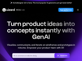 Uizard - Harness AI to craft, collaborate, and iterate UI designs effortlessly.