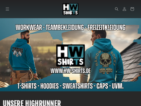 hw-shirts.de homepage screenshot