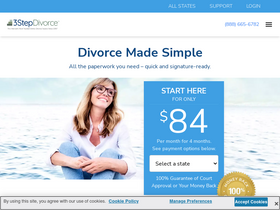 '3stepdivorce.com' screenshot
