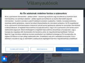 'villanyautosok.hu' screenshot