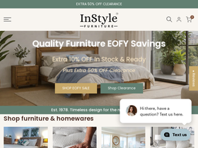 instylefurniture.com.au homepage screenshot