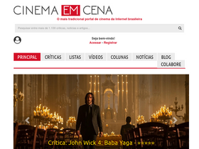 'cinemaemcena.com.br' screenshot