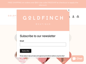 shopgoldfinchboutique.com homepage screenshot
