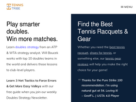 'thetennistribe.com' screenshot