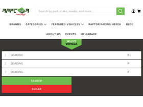 raptorracing.com homepage screenshot