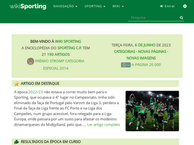 'wikisporting.com' screenshot