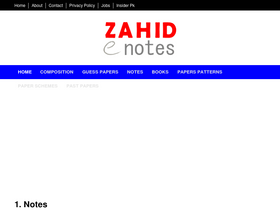 'zahidenotes.com' screenshot