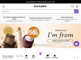 Koreabe homepage screenshot
