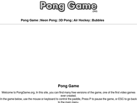 'ponggame.org' screenshot