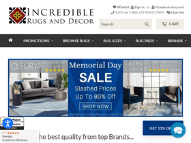 'incrediblerugsanddecor.com' screenshot