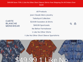 carteblanchemenswear.com homepage screenshot